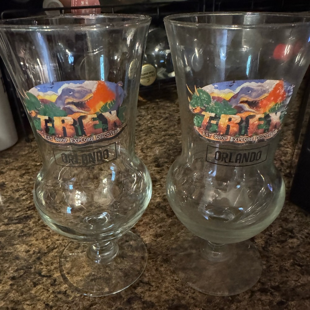 Disney T-Rex Orlando from downtown Disney glassware Barwear